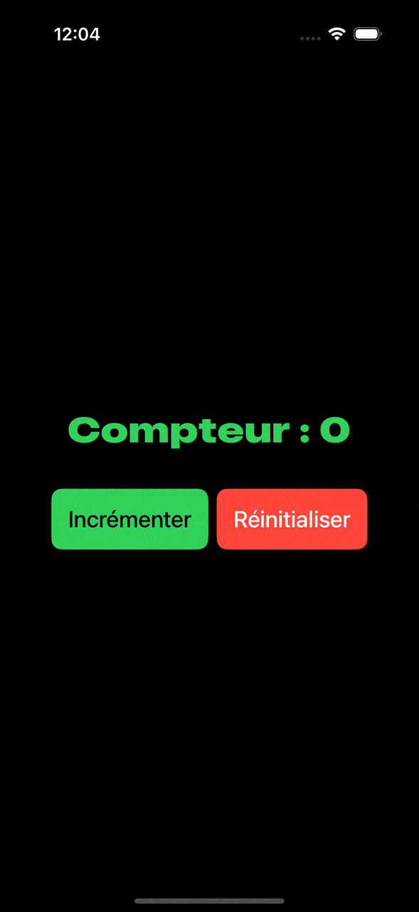 capture d'écran dun iPhone qui représente un Text "helloworld"