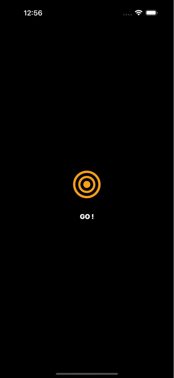 Animation d’un GIF montrant une icône de cible qui s’agrandit lorsqu’on appuie sur un bouton.