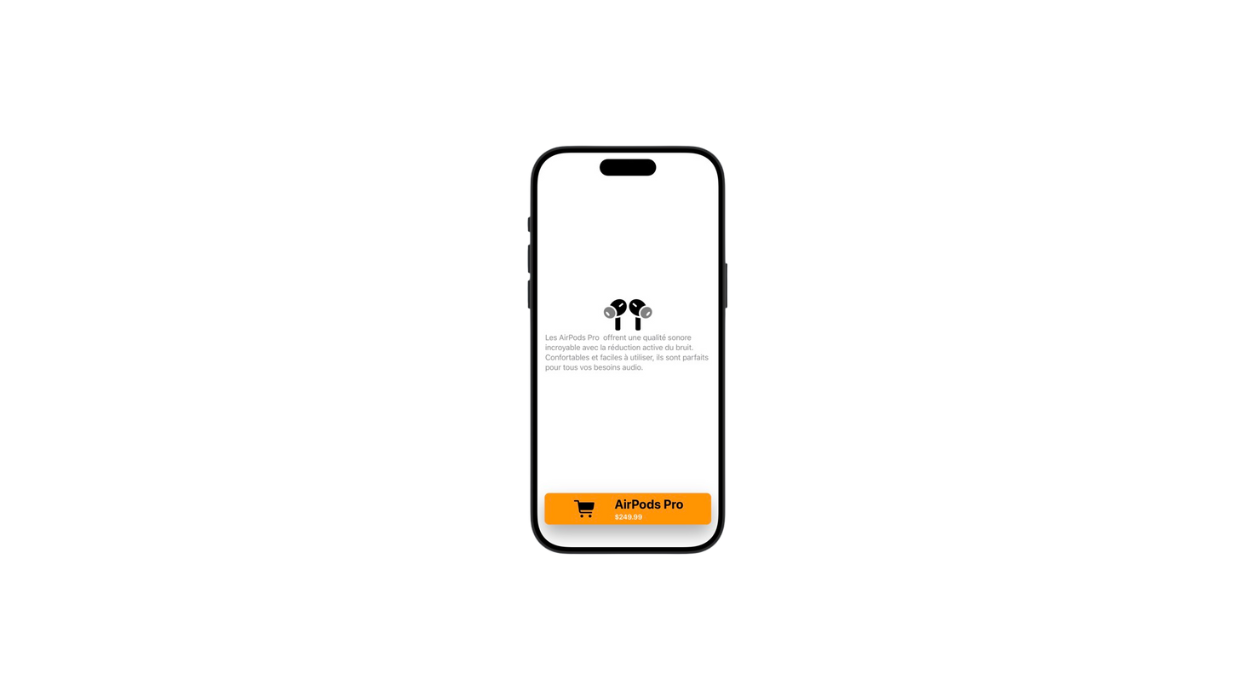Image de présentation d’un écran iOS illustrant les composants Textes en SwiftUI, un long texte est présent sur l'écran