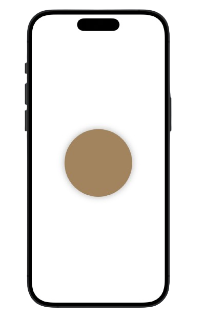 capture d'écran dun iPhone qui représente un cercle marron en Swift UI