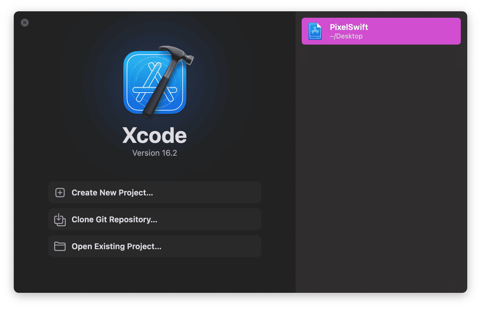 Capture d'écran de la fenêtre de création d'un projet sur Xcode