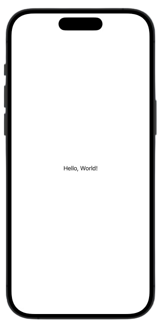 capture d'écran dun iPhone qui représente un Text "helloworld"