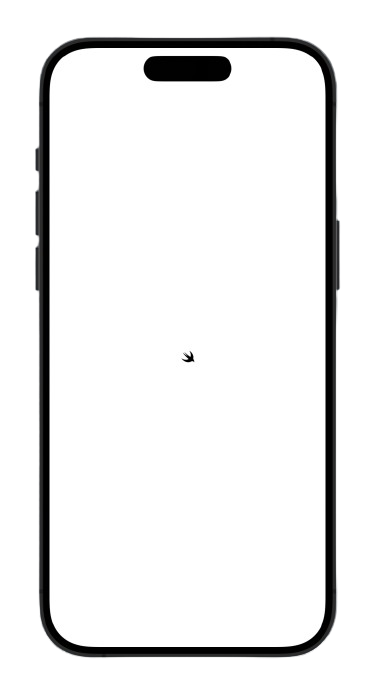Capture d’écran d’une app iOS montrant un image systemeName, le logo de Swift ici