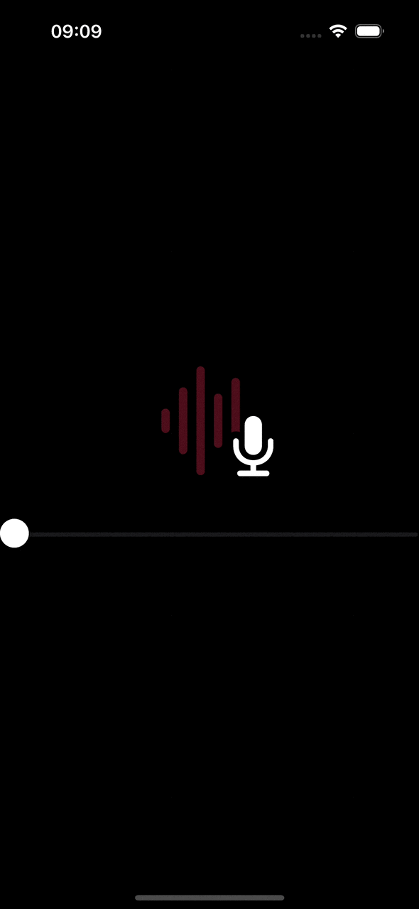Animation d’un GIF montrant l’évolution du volume d’un micro via une icône de micro issue des SF Symbols.