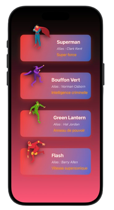 capture d'écran dun iPhone qui représente un Text "helloworld"
