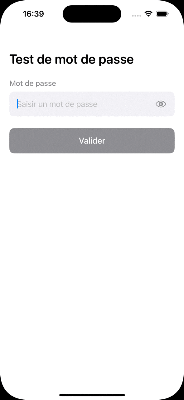 capture d'écran dun iPhone qui représente un Text "helloworld"