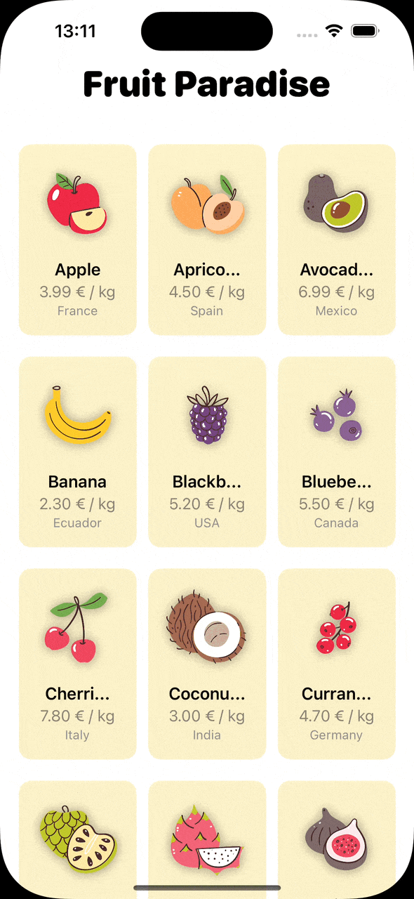 capture d'écran dun iPhone qui représente un Text "helloworld"